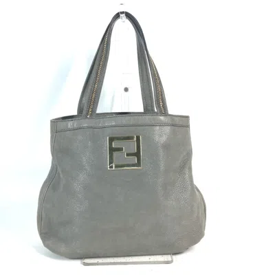 Pre-owned Fendi Gray Leather Shoulder Bag Tote Bag ()