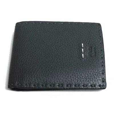 Pre-owned Fendi Gray Leather Wallet (bi-fold) ()