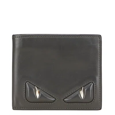 Pre-owned Fendi Gray Leather Wallet (bi-fold) ()