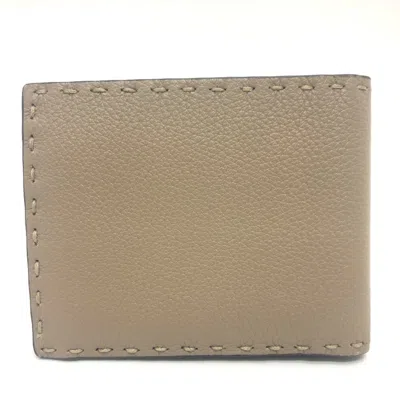 Pre-owned Fendi Gray Leather Wallet (bi-fold) ()