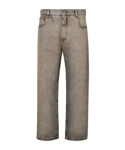 Fendi Gray Overdyed Jeans In Multi
