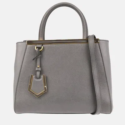 Pre-owned Fendi Gray Petite 2jours Tote Bag