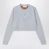 Fendi Grey Cropped Sweatshirt In Fleece Cotton Women