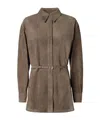 Fendi Gray Suede Shirt In Brown