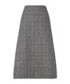 Fendi High-waisted Checked Tweed Skirt In Gray