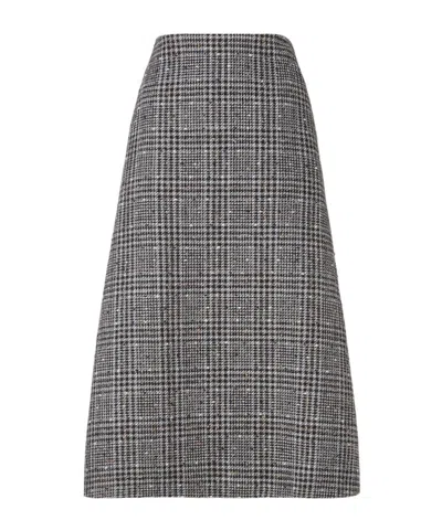 FENDI FENDI EMBELLISHED FLARED TWEED MIDI SKIRT