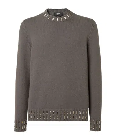 Fendi Gray Wool And Cashmere Jumper
