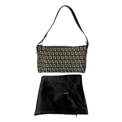 Pre-owned Fendi Gray Zucchino Nylon Shoulder Bag ()