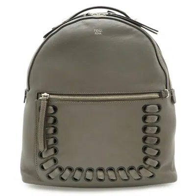 Pre-owned Fendi Grayish Leather Backpack ()