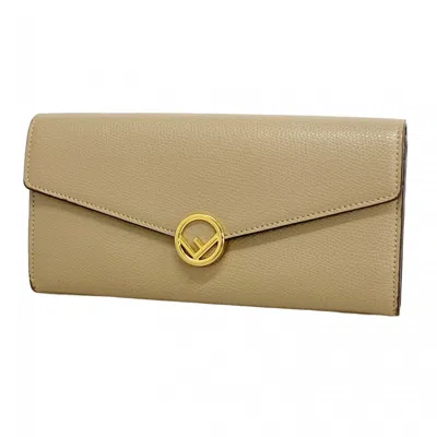 Pre-owned Fendi Grayish Leather Long Wallet (bi-fold) ()