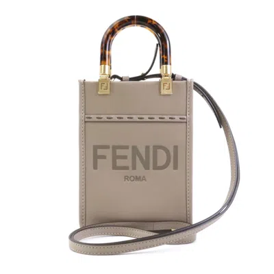 Pre-owned Fendi Grayish Leather Shoulder Bag ()