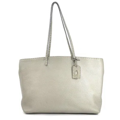 Pre-owned Fendi Grayish Leather Shoulder Bag Tote Bag ()