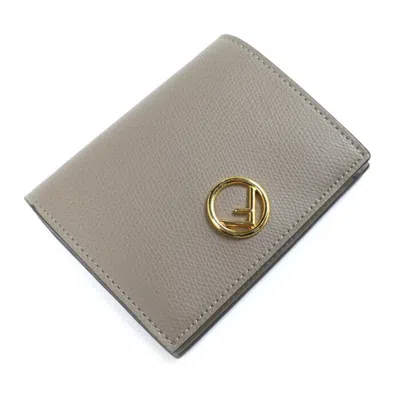 Pre-owned Fendi Grayish Leather Wallet (bi-fold) ()