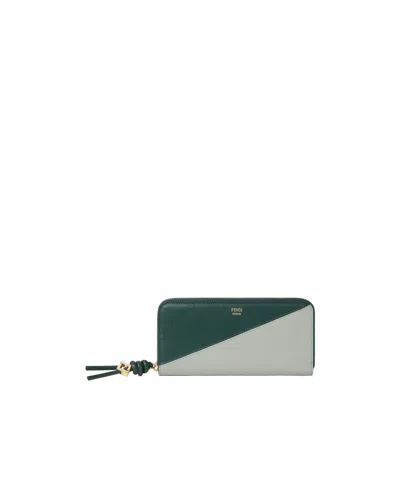 Fendi Green And Matcha Green Leather Wallet