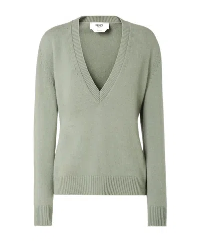 Fendi Green Cashmere Pullover