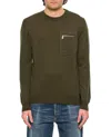 Fendi Pullover Wool Ff Emboss In Green
