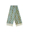 Fendi Green Ff Alpaca And Wool Scarf In Green