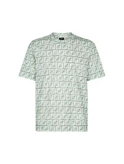 FENDI GREEN FF COTTON T-SHIRT