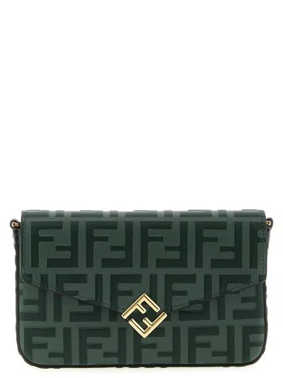 Fendi Green Ff Diamonds Clutch