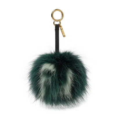 Fendi Pompom Charm In Green