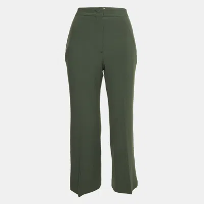 Pre-owned Fendi Green Gabardine Wool Blend Capri Pants S
