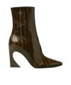 Fendi Arco Hagfish Leather Ankle Boots In Animal Print