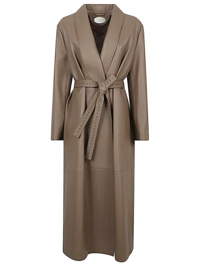 FENDI GREEN LEATHER COAT