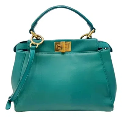 Pre-owned Fendi Green Leather Handbag Shoulder Bag ()