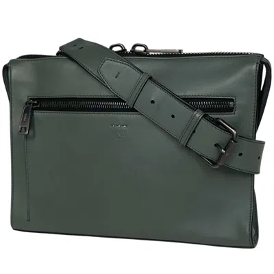Pre-owned Fendi Green Leather Messenger Bag Shoulder Bag ()
