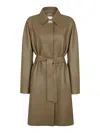 FENDI GREEN LEATHER OVERCOAT