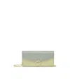 Fendi Green Leather Wallet In Green