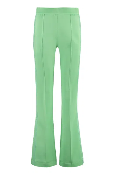 Fendi Green Logoed Side Stripes Track Pants For Women