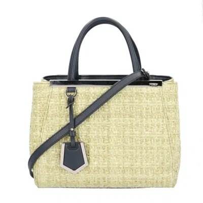 Pre-owned Fendi Green Navy Straw Leather Shoulder Bag ()