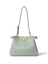 Fendi Green Peekaboo Shoulder Bag In Gray