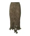 Fendi Green Printed Pleated Skirt In Brown