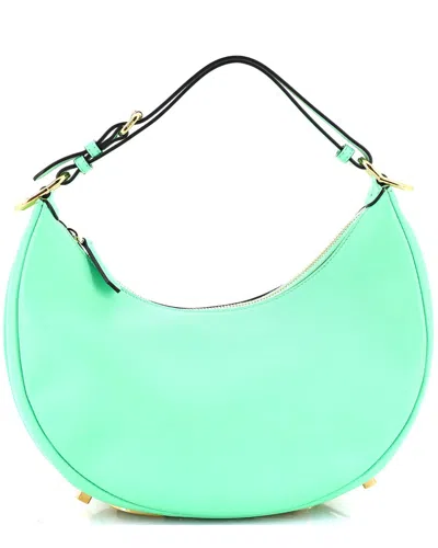 Fendi Green Sheep Leather Graphy Bag Small (authentic Pre-loved)