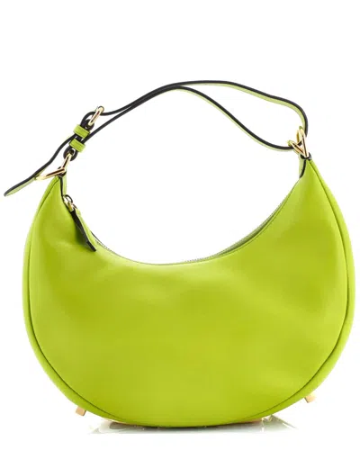 Fendi Green Sheep Leather Graphy Bag Small (authentic Pre-loved)