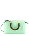 Fendi Green Sheep Leather Logo By The Way Top Handle Bag Embossed Mini  (authentic Pre-loved) In Green