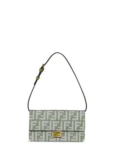 Fendi Green Wallet On Chain Baguette Minibag
