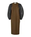 Fendi Green Wool And Leather Coat In Green