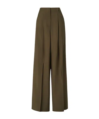 Fendi Green Wool And Mohair Pants