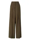 Fendi Green Wool And Mohair Trousers In Brown