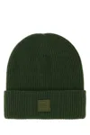 Fendi Green Wool Blend Beanie Hat In Verde