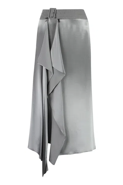 Fendi Grey Asymmetric 3d Style Skirt For Women