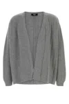 Fendi Long Sleeves Cashmere Blend Cardigan In Grey