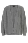 Fendi Long Sleeves Cashmere Blend Cardigan In Grey