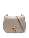 Fendi Medium C'mon Leather Cross Body Bag In Grey