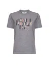 Fendi Grey Melange Cotton T-shirt Women In Gray