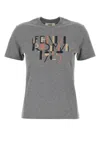 Fendi Grey Melange Cotton T-shirt In Gray