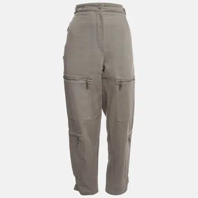 Pre-owned Fendi Grey Denim Cargo Pants S